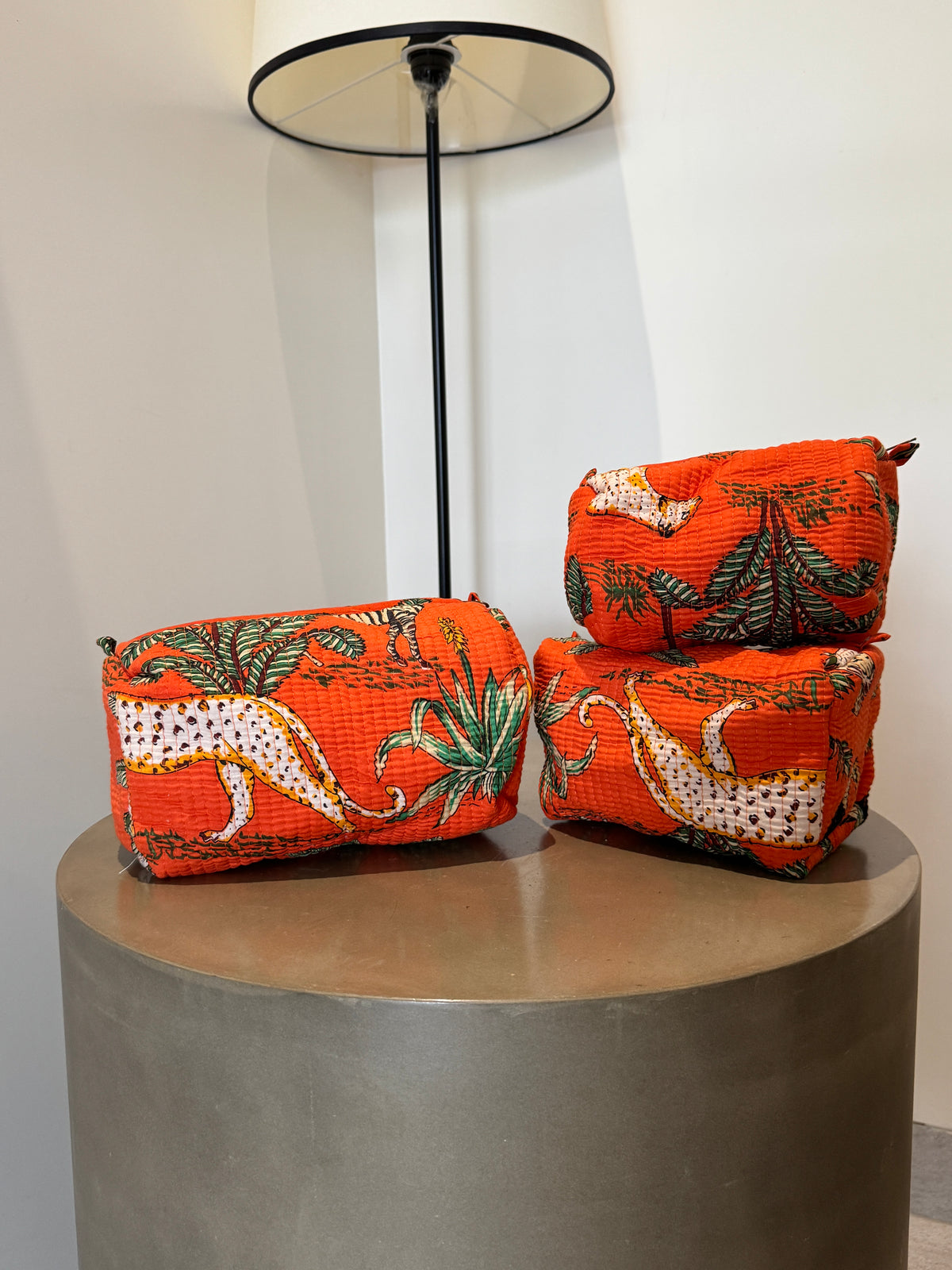 Orange Jungle Pouch Set (set of 3)