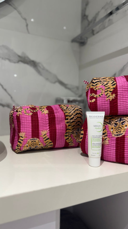 Pink Red Tiger Pouch Set (set of 3)