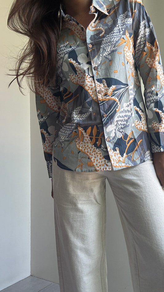 Animal Print Cotton Shirt