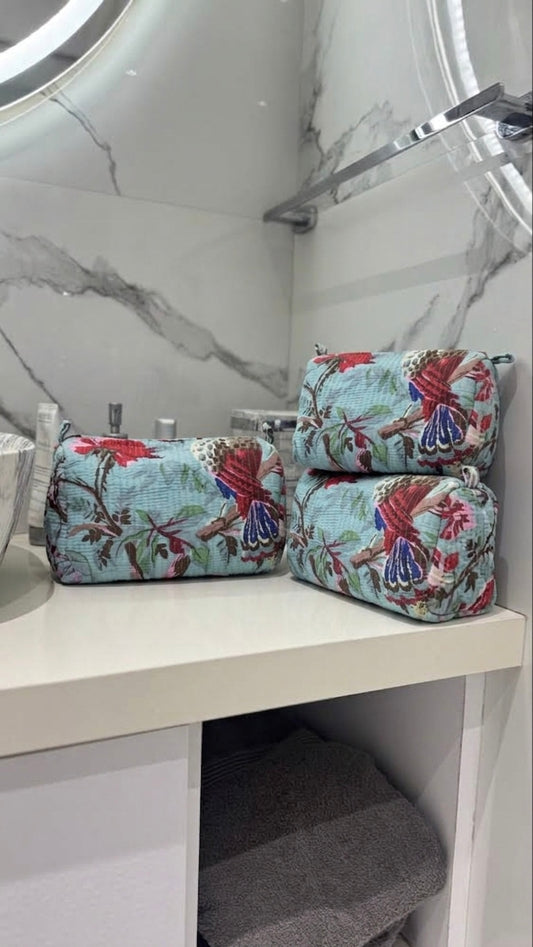 Baby Blue Birds Pouch Set (set of 3)