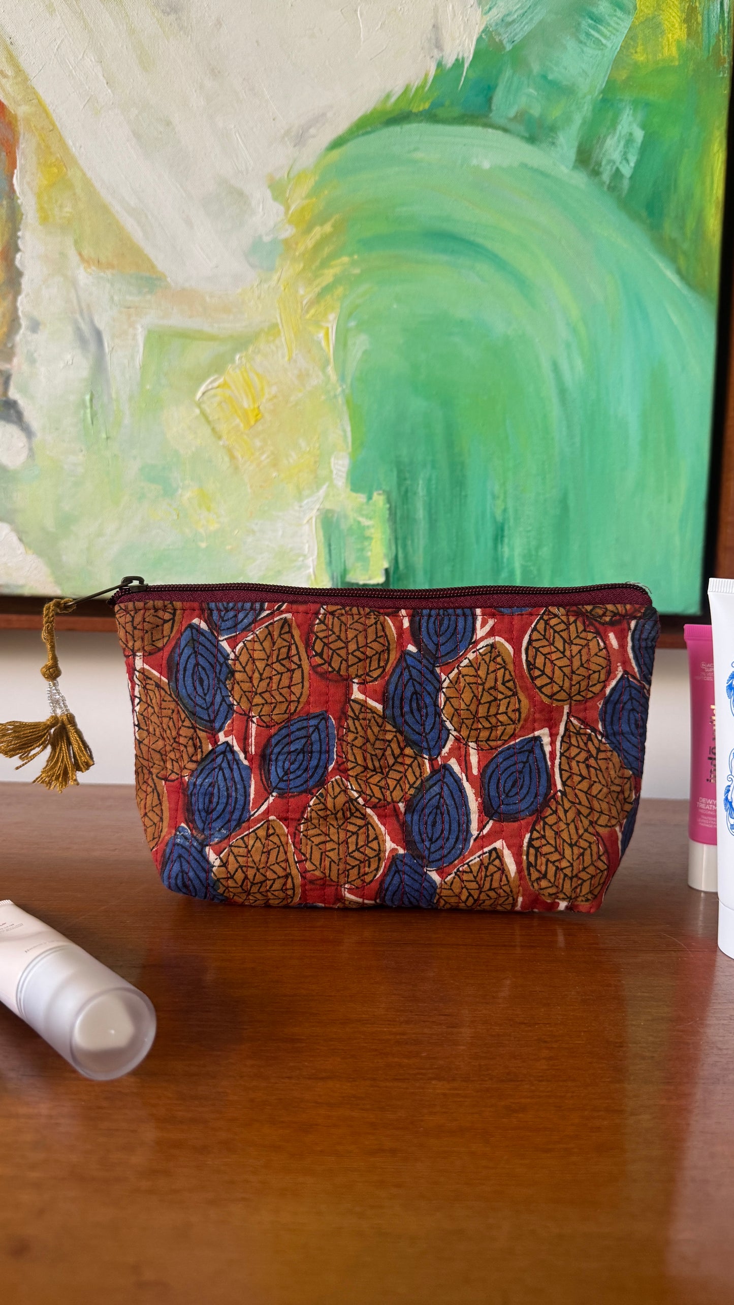 Leafy Hand Block Pouch