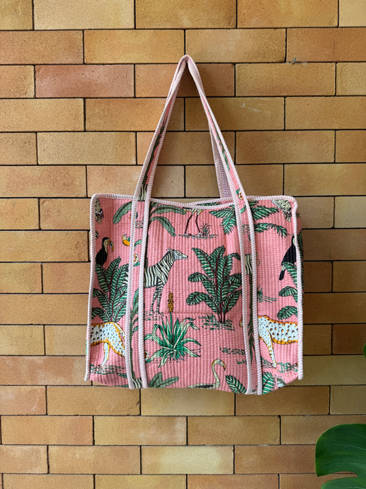 Peach Jungle Tote Bag