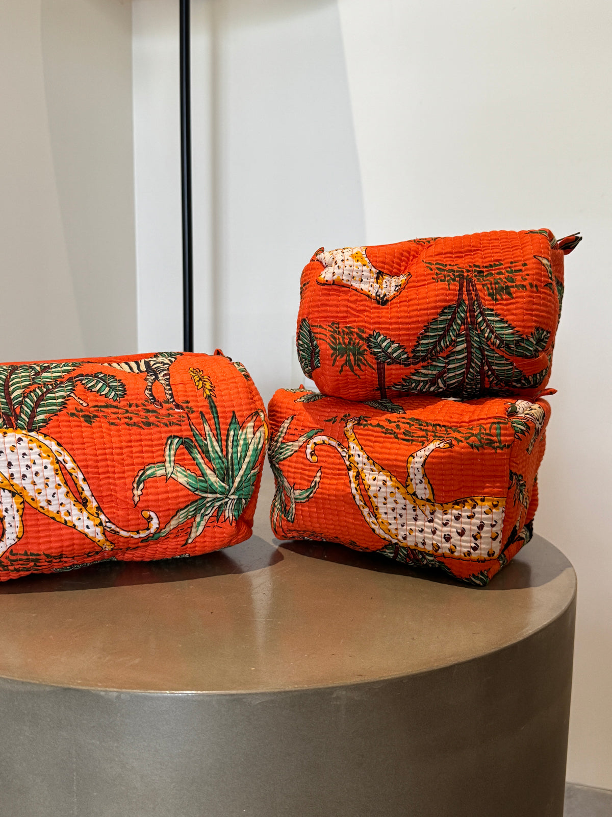 Orange Jungle Pouch Set (set of 3)