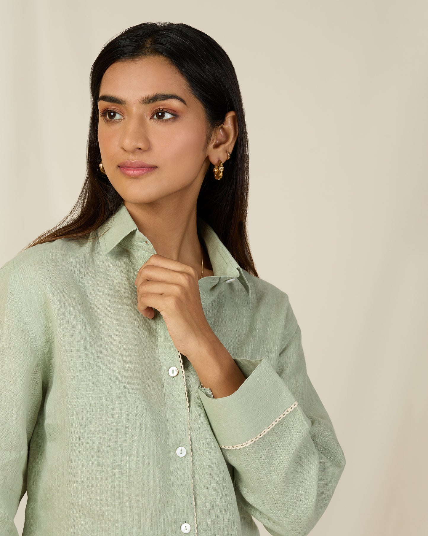 Mint Green Linen Co-ord Set (With Pants)